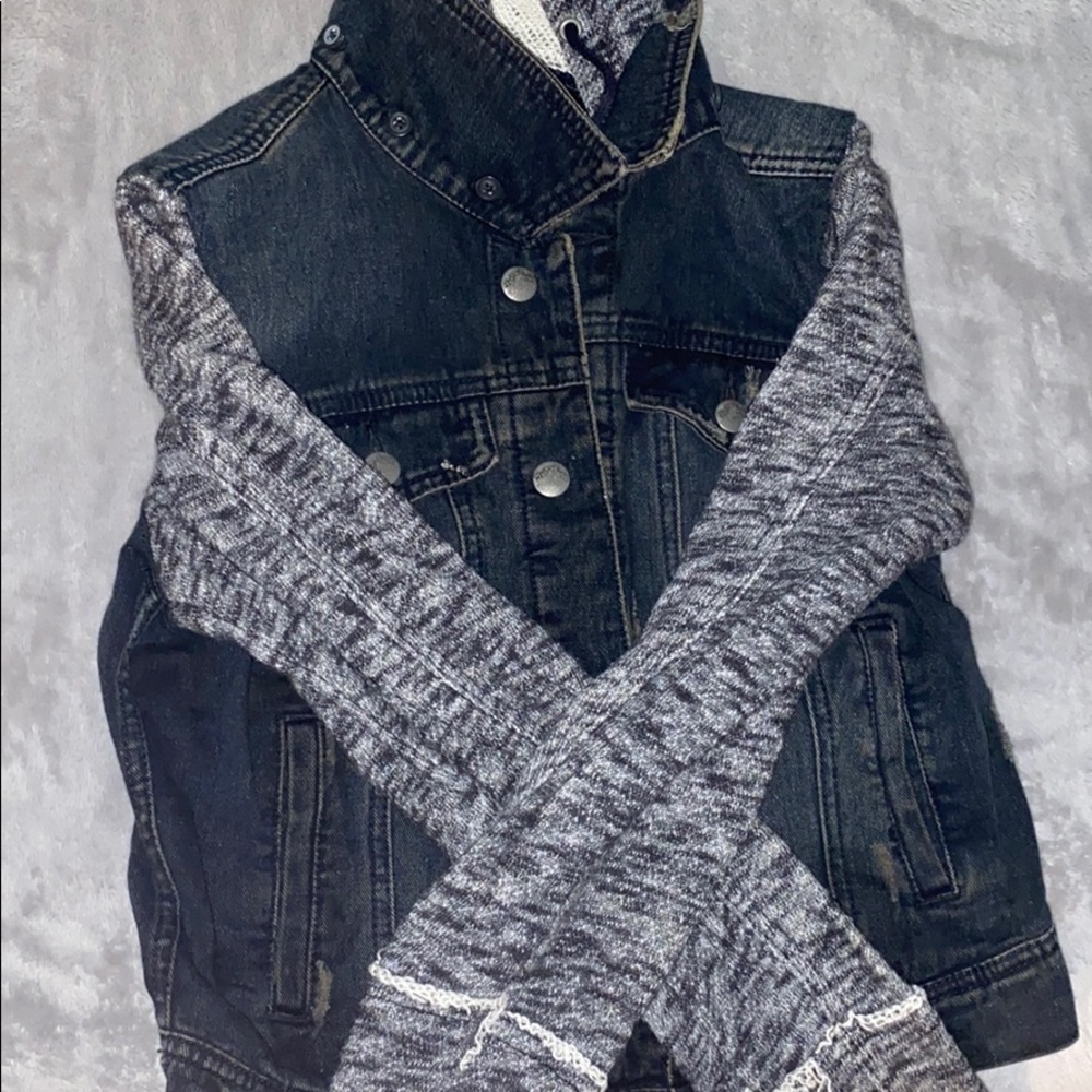 Free people hooded denim jacket